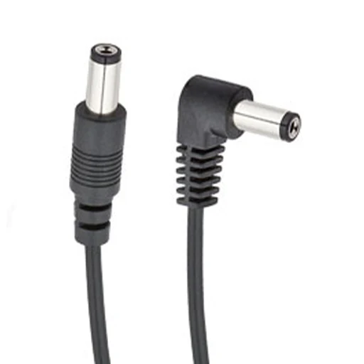Voodoo Lab PPBAR-RS Standard Polarity Cable, 2.1mm Right-Angle to Straight, 18inch
