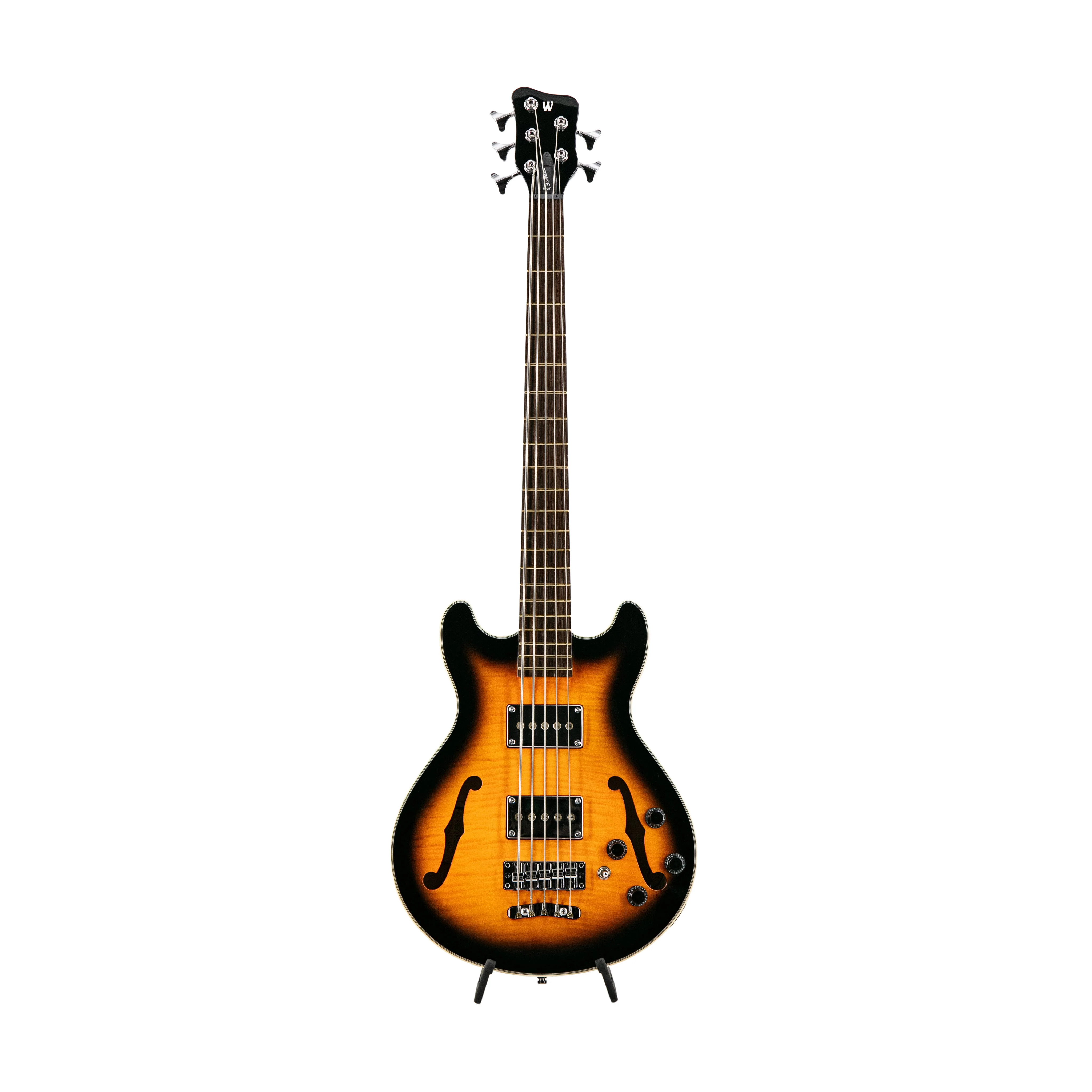 Warwick RockBass Star Bass 5-String Electric Bass Guitar, Vintage Sunburst Transparent